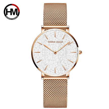 HANNAH MARTIN Women Watch Nordic Minimalist Japan Quartz Movement 3Bar Waterproof Women 36mm Full Rose Gold Dropshipping Watches