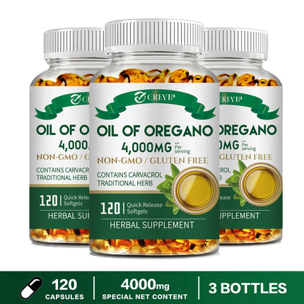 Oil of Oregano 4000mg - Relieves Bloating and Flatulence, Boosts Immunity