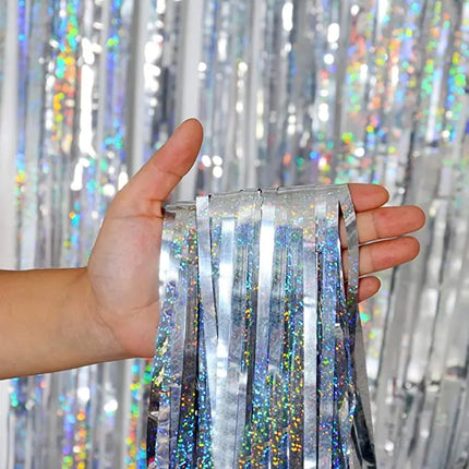 Cheap Tinsel Foil Fringe Curtains Backdropfor for Photo Booth Wedding Graduations Birthday Christmas Event Party Supplies