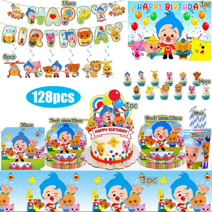 Circus Theme Clown Birthday Party Decoration Tableware Cup Plate Balloon Backdrop Baby Shower Kids Birthday Party Supplies Toy