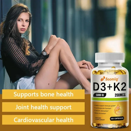 Vitamin D3 K2 - Vitamin D3 5000 Iu & K2 As MK-7 200 Mcg - with Magnesium, Zinc, Immune & Mood Support, for Bone & Teeth Health