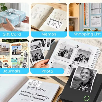 PM290CB Portable Thermal Printer, 2 Inch Portable Printer with 3 Rolls Paper- Instant Print, Compatible With Ios/Android Devices For Photos, Labels, Notes & More - Ideal For Thanksgiving, Christmas, Halloween Gifts & Study