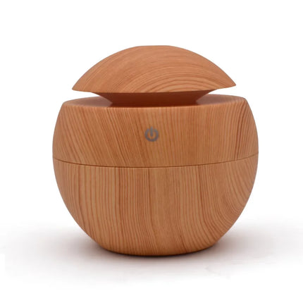 HOMEFISH Portable Mini Wood-Grain Spherical Desktop Air Humidifier Purifier Aromatherapy Machine for Home Large Capacity