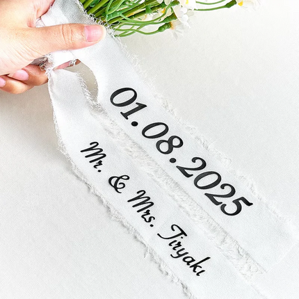 Personalized Name date Bridal Wedding Bouquet Ribbon Bridal Toss Bouquet Decor Bridesmaid Proposal Gift Wedding Party Supplies