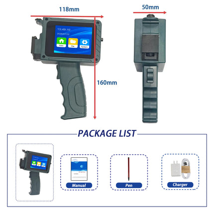 DCODE DC15 Portable Handheld Inkjet Printer 12.7mm Mini Coding Machine for QR Barcode Logo Image Date Text Printing for HP