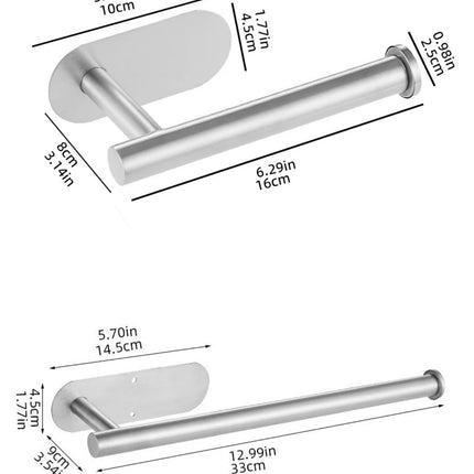 Stainless Steel Toilet Paper Holder Tissue Hanger Adhesive Toilet Paper Stand Paper Towels Holder Waterproof Bathroom Accessory