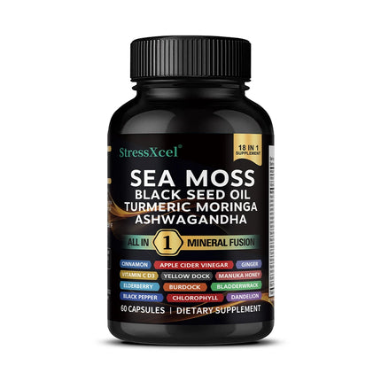 Sea Moss Supplement - Supports Thyroid Health, Antioxidant, Anti-aging, Improve Immunity, Detox, Beauty Health