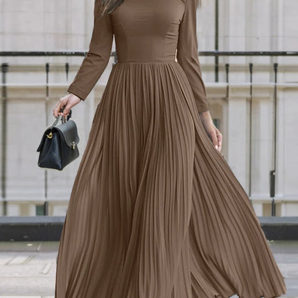 2025 Fashion Autumn Long Sleeve Party Work Dress ZANZEA Women Pleated Maxi Dresses Stylish Long Robe Casual Patchwork Sundress