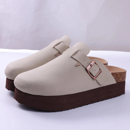 Litfun Retro Cork Clogs Slippers For Men Fashion Men Mules Shoe with Arch Support Unisex Classic Beach Shoes Men's Suede Sandals
