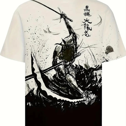 Harajuku Samurai T-Shirt For Men 2025 New Fashion Casual Men's T Shirt Short Sleeve Summer Anime Japanese 3d Printed Y2k Tops
