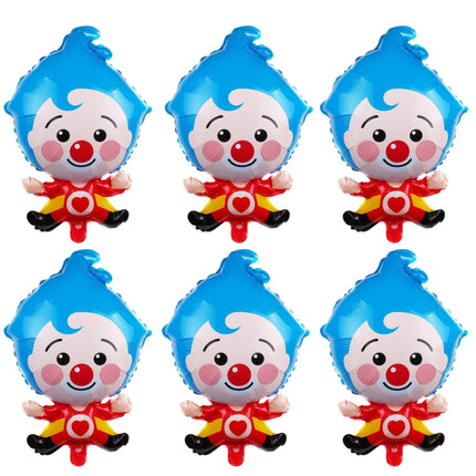 Plim Plim Cartoon Clown Red Blue Number 1-9 Balloon Set Latex Foil Balloons Baby Shower Kids Happy Birthday Party Decorations