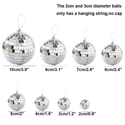 2-10cm Mirror Disco Ball 70s Party Decorations Reflective Hanging Ornaments for Birthday Party Cake Decoration Wedding Supplies