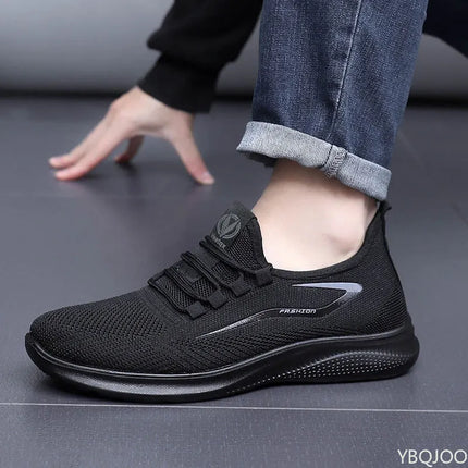 Men's Trendy Flat Bottom shoes Mesh Non Slip Lace Up Casual comfortable Shoes Lightweight Fashion Running Men sneakers