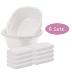 8 Sets White Basins / Size 10
