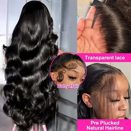 Raw Peruvian Body Wave Human Hair Wig for Women 40-42 Inch HD Lace Front 13x6 Glueless Closure 13x4 Frontal Wigs