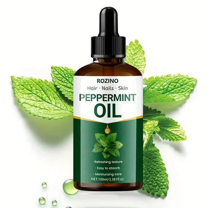 Peppermint Essential Oil: 100% Pure Plant Essential Oil, Suitable for Massage, Shower, Skin Care, Face, Body, Nail, Hair And Eyelash Care. General Use