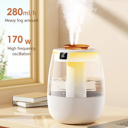 1300ml Air Humidifier Aroma Diffuser Double Spray Port Essential Oil Mist Maker Desktop Home Office USB Humidifier with Light