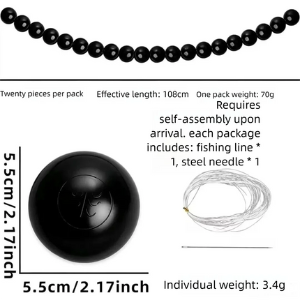 Wedding Backdrop Wall Decor - Faux Large Pearl - DIY Beaded Garland White Ball Pendant & Figurine