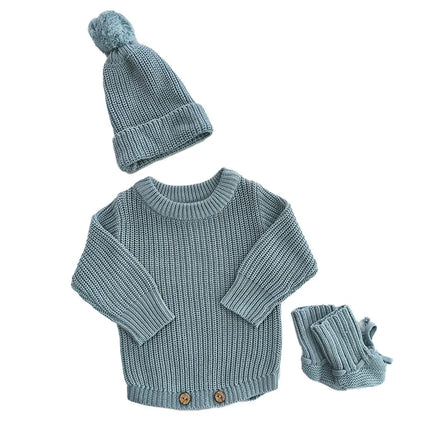 Custom Name Baby Knitted Romper Cotton Warm Long Sleeve Bodysuit Personalized Newborn Outfit Autumn Infant Jumpsuit Clothes Sets