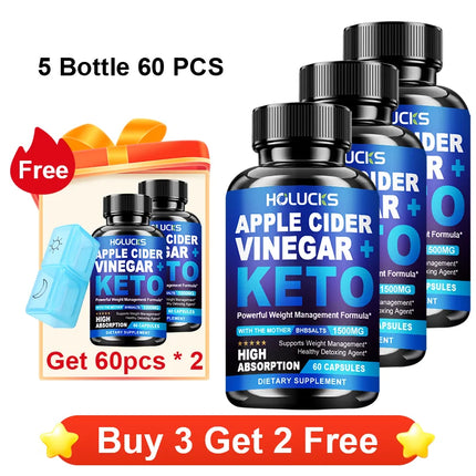 Keto ACV 1500mg Supplement, with Apple Cider Vinegar & GoBHB, for Metabolism & Gut Microbiome Health, Beautify Skin, Vitality