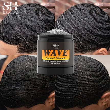 360 Deep Waves Control Pomade 100g Male Wavy Hair Gel Styling Clay Deep Waves Cream With Brush Silky Cap Wave Control Pomade