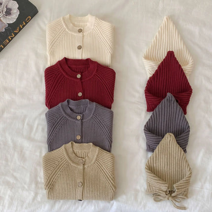 Ins Newborn Baby Clothes Autumn and Winter Baby Solid Color Knitted Crawling Clothes Baby Spring and Autumn Jumpsuit