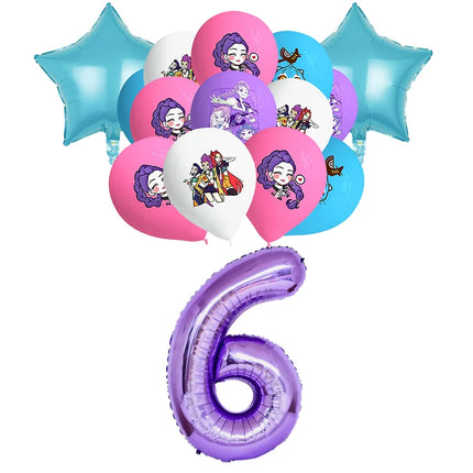 Happy Birthday Party Decoration Character Anime Tableware Plate Cup Balloon Set Banner Backdrop Gift Bag Keychain Party Supplies