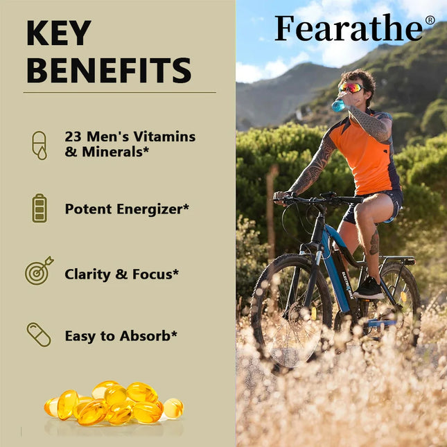 Men's multivitamin, containing 23 vitamins and minerals - boosts immunity, increases energy and stamina