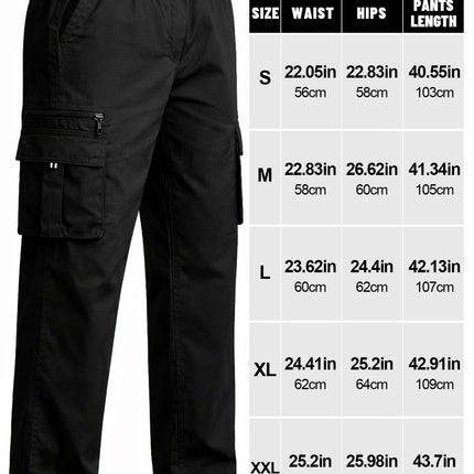 Men's Outdoor Multi-Functional Work Pants with an Elastic Waistband and Multiple Pockets—Lightweight and Breathable, Suitable for Camping, Travel, and Gear Carrying. The Loose, Straight-Leg Fit Is Suitable for Both Outdoor