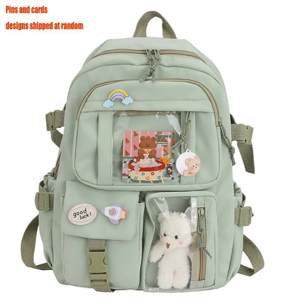 Cute Women Backpacks Waterproof Multi-Pocket Nylon School Backpack for Student Female Girls Kawaii Laptop Book Pack Mochilas