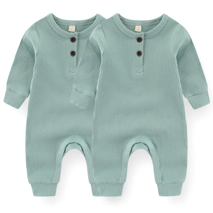 Unisex Rompers 2/3Pieces New Born Baby Girl Clothes Sets 0-24M Baby Boy Clothes Solid Color Zipper Cartoon Autumn Spring Bebes