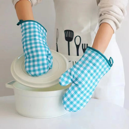 2024 New Style Anti Scalding High Temperature Resistance 100%linen Kitchen Oven Mitts Microwave Oven Gloves for Adult