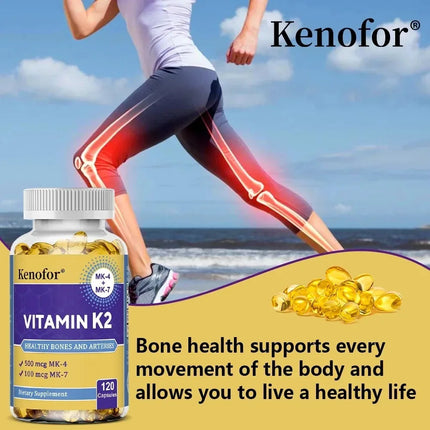 Vitamin K2 Supplement - Supports Bone Density, Teeth, Skin, Heart Health and Immunity, Non-GMO, 120 Capsules