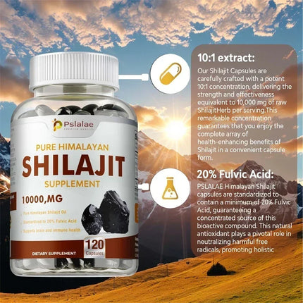 Shilajit Supplements - Balances Hormones, Reduce Fatigue, Muscle Recovery, Improve Concentration, Increases Energy and Vitality