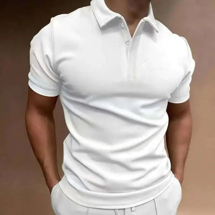 European and American Adult Men's Sports Number 10 Printed Lapel Short Sleeved Polo Shirt