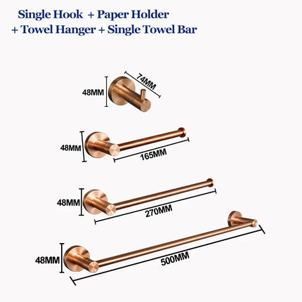 High Quality Brushed Rose Gold 304 Stainless Steel Towel Rack Toilet Paper Holder Towel Bar Soap Dish Bathroom Accessories