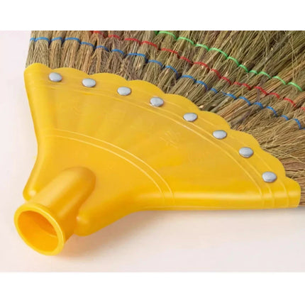 Handmade Thai-style natural broom - Extra-long heavy-duty cleaning broom, non-hair-sticking, suitable for home, event, and cultural decoration - Sturdy Asian grass and wood structure, soft cleaning tool
