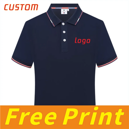 Casual polo shirt, short sleeved T-shirt, men's and women's shirt, personalized customization, printed logo image, embroidered l