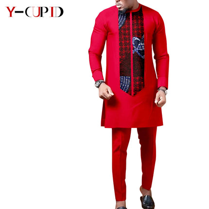 Dashiki African Print Dresses for Women Matching Couple Clothes Wedding Party Men Outfits Kaftan Shirt and Pant Sets Y23C040