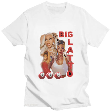 Latto T-shirt Graphic Printing High Quality Aesthetic Tee-shirt Short Sleeve Cotton Gothic Tshirt Ropa Mujer Vintage O-neck Tops