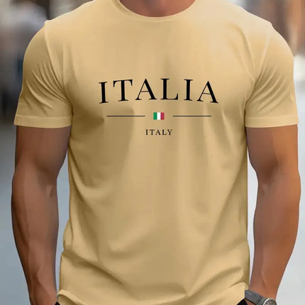 Men's Simple Letter Printed T-shirt Summer Daily Casual Round Neck Short Sleeve Loose Comfortable Fashion Simple Short Sleeve