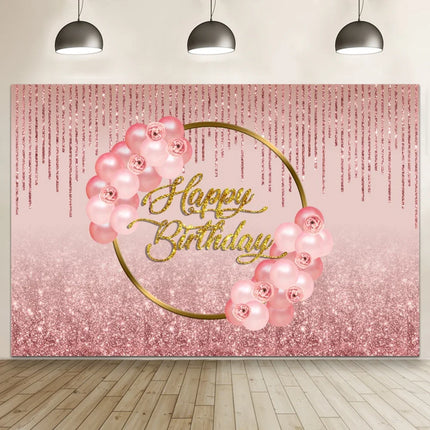 Happy Birthday Banner Backdrop Shiny Diamonds 18th Birthday Decoration Canvas 30th Party Photography Background
