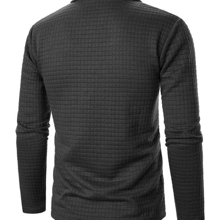 2025 New Spring and Autumn Europe Men Knitted Grid Texture Casual Large hoodie Jumper Small Plaid Jacquard Men clothing