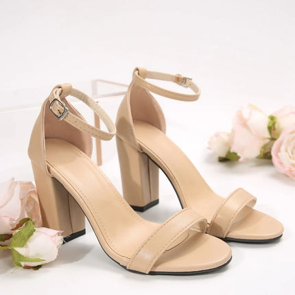 2026 New Summer Fashion Women Heels Sandals Square Ladies Elegant Dress High Heels Sandal Shoes Outdoor Casual Shoes Big Size