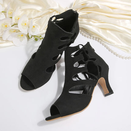 Summer New Pumps Women High Top Dance Shoes Ballroom Salsa Tango Sandals Girl Fashion Party Lace-up Cutout High Heel Sandalias 2