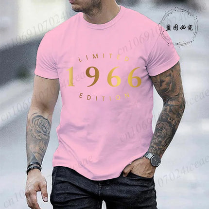 60th Birthday T Shirt,Limited Edition 60th Tee,Perfect Birthday 1966 Gift for Her Him, Men's Birthday Party Tops Tees T-Shirts