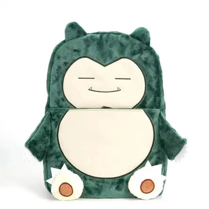 Pokemon Anime Gengar Snorlax Plush Backpacks Storage Bags Travel Mochila Plush Backpack Bag for Children Kids Boys Girl Students