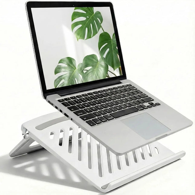 Laptop Stand for Desk - Height Adjustable Foldable Anti-Slip Laptop Riser for Relieve Cervical Spine Pressure Dorm Office Home