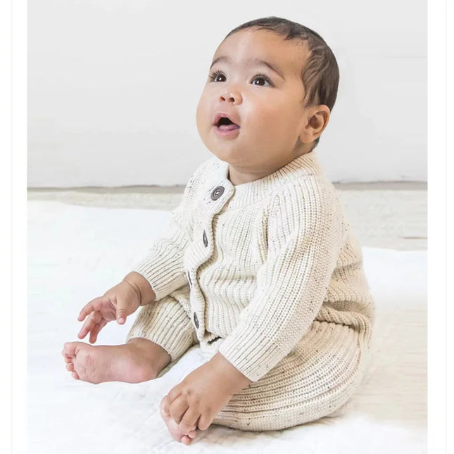 0-24M Girls Knitted Jumpsuit Baby Clothing Knit Romper Newborn Infant Toddler Boy Girl Long Sleeve Jumpsuit Fall Spring Outfits