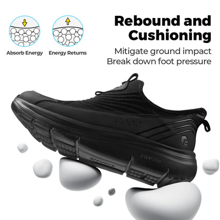 FitVille Men'S Extra Wide Hands-Free Slip-On Walking Sneakers, Lightweight Breathable Orthopedic Shoes With Arch Support, Foot Pain Relief For Swollen Feet